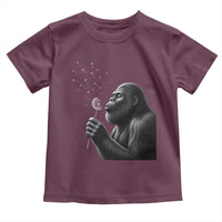 Bigfoot Blowing Dandelion Toddler T Shirt Funny Sasquatch Making A Wish