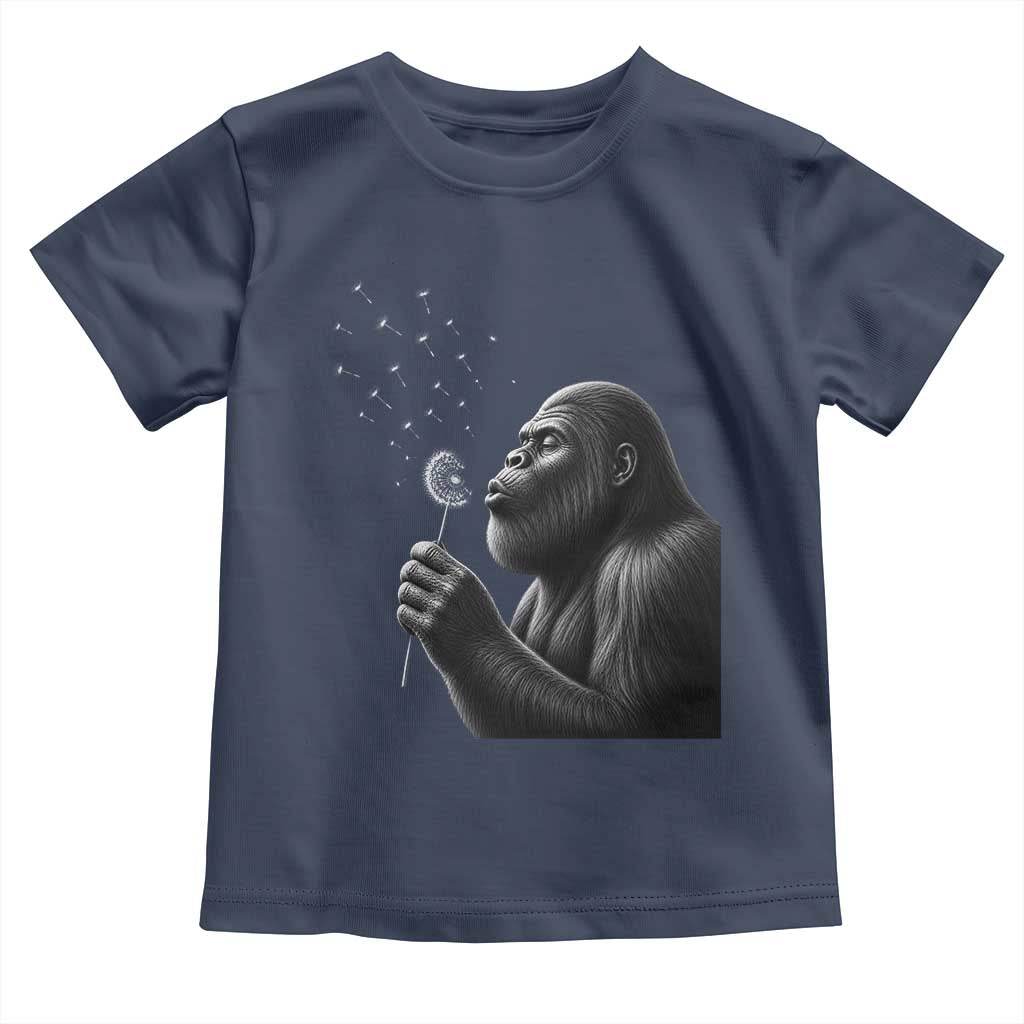 Bigfoot Blowing Dandelion Toddler T Shirt Funny Sasquatch Making A Wish