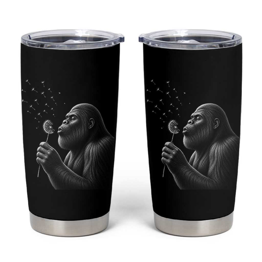 Bigfoot Blowing Dandelion Tumbler Cup Funny Sasquatch Making A Wish