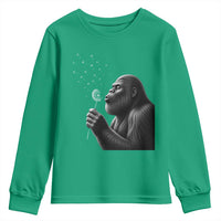 Bigfoot Blowing Dandelion Youth Sweatshirt Funny Sasquatch Making A Wish