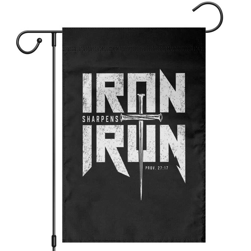 Iron Sharpens Iron Garden Flag Christian Bible Scripture Gym Workout