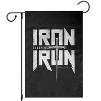 Iron Sharpens Iron Garden Flag Christian Bible Scripture Gym Workout