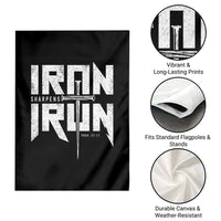 Iron Sharpens Iron Garden Flag Christian Bible Scripture Gym Workout