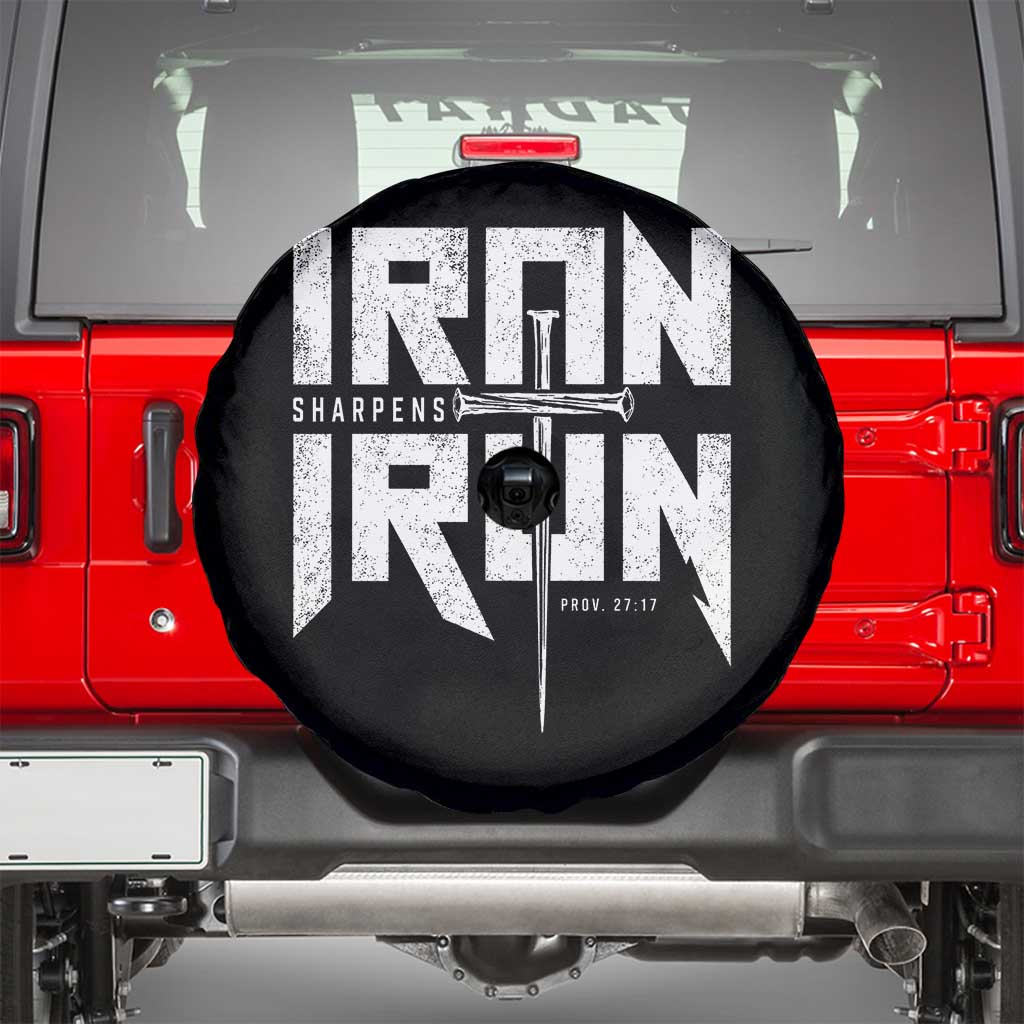 Iron Sharpens Iron Spare Tire Cover Christian Bible Scripture Gym Workout