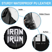Iron Sharpens Iron Spare Tire Cover Christian Bible Scripture Gym Workout