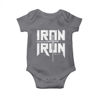 Iron Sharpens Iron Baby Onesie Christian Bible Scripture Gym Workout