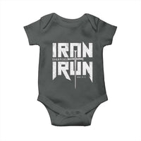 Iron Sharpens Iron Baby Onesie Christian Bible Scripture Gym Workout