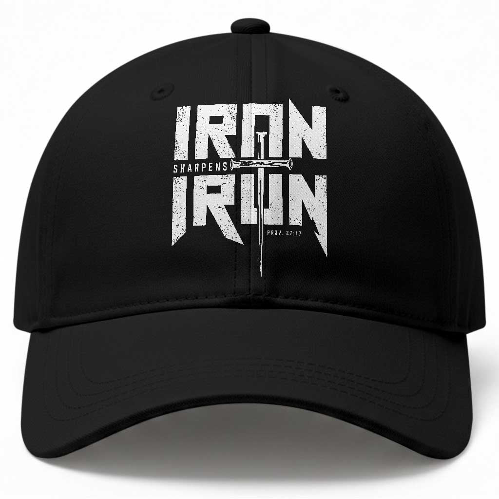 Iron Sharpens Iron Baseball Cap Christian Bible Scripture Gym Workout