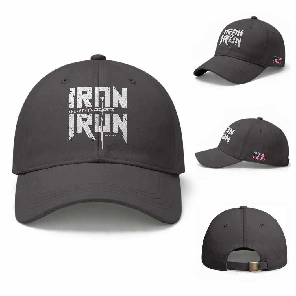 Iron Sharpens Iron Baseball Cap Christian Bible Scripture Gym Workout