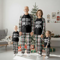 Iron Sharpens Iron Plaid Pajama Set Christian Bible Scripture Gym Workout