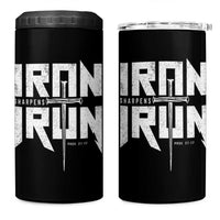 Iron Sharpens Iron 4 in 1 Can Cooler Tumbler Christian Bible Scripture Gym Workout