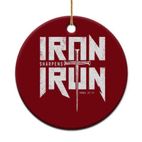 Iron Sharpens Iron Ceramic Ornament Christian Bible Scripture Gym Workout