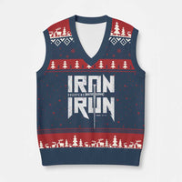 Iron Sharpens Iron V-Neck Knit Sweater Vest Christian Bible Scripture Gym Workout