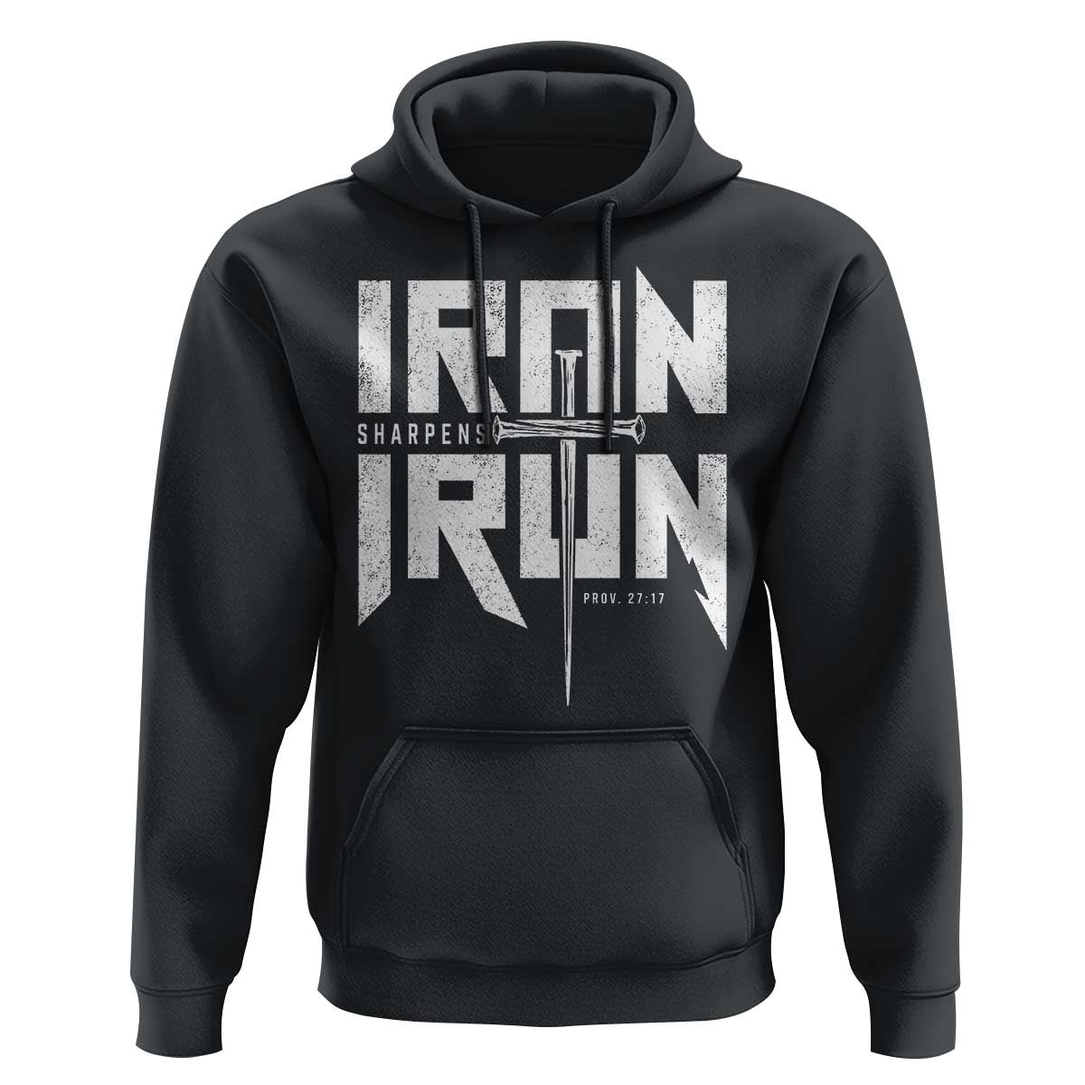 Iron Sharpens Iron Hoodie Christian Bible Scripture Gym Workout
