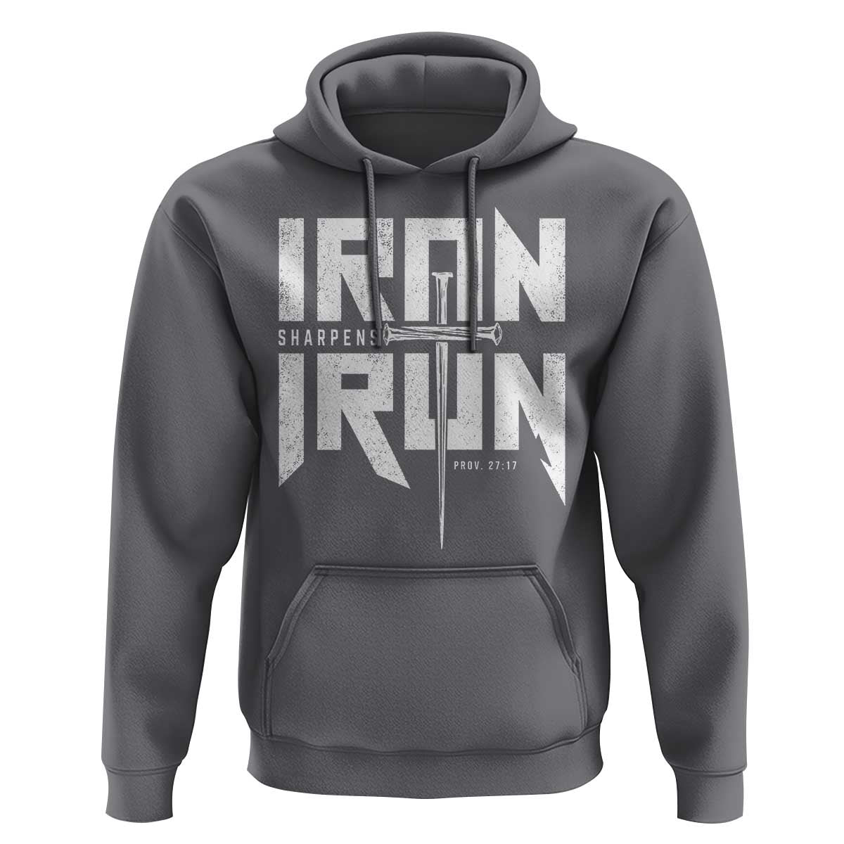 Iron Sharpens Iron Hoodie Christian Bible Scripture Gym Workout
