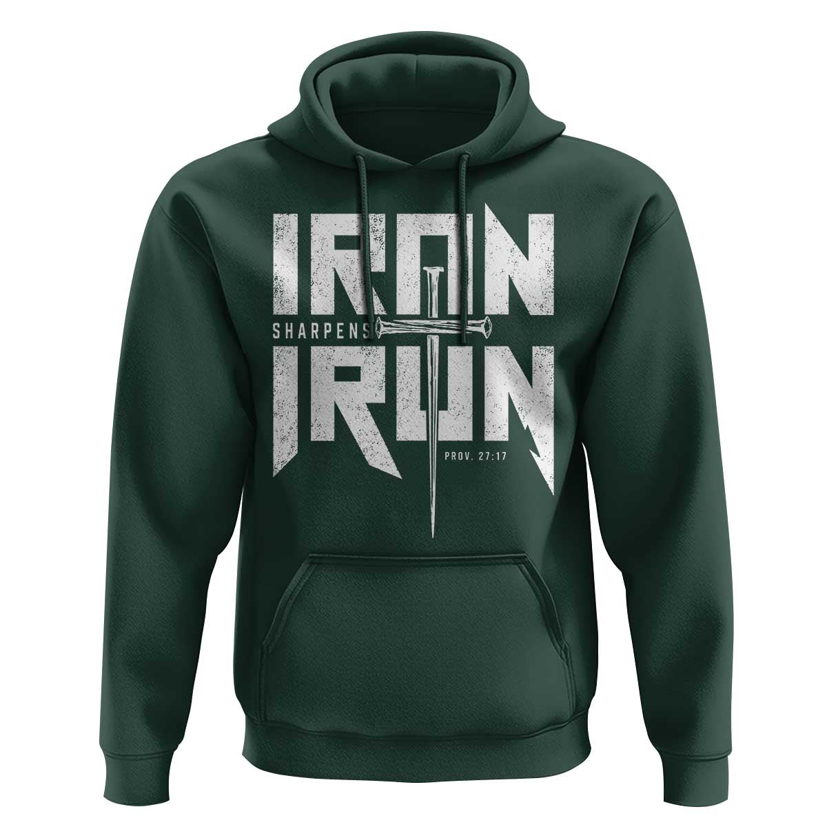Iron Sharpens Iron Hoodie Christian Bible Scripture Gym Workout