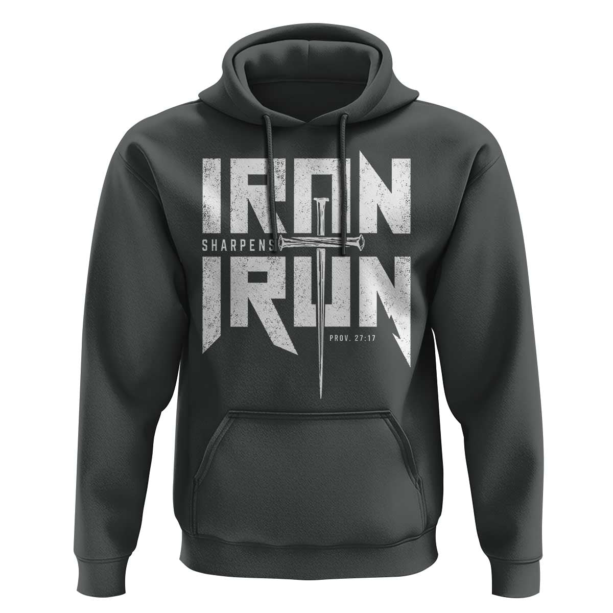 Iron Sharpens Iron Hoodie Christian Bible Scripture Gym Workout