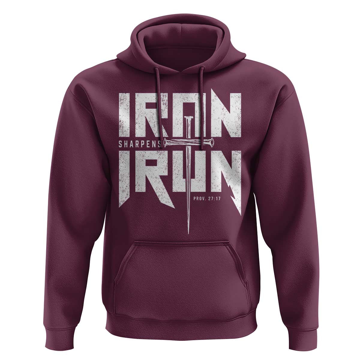 Iron Sharpens Iron Hoodie Christian Bible Scripture Gym Workout