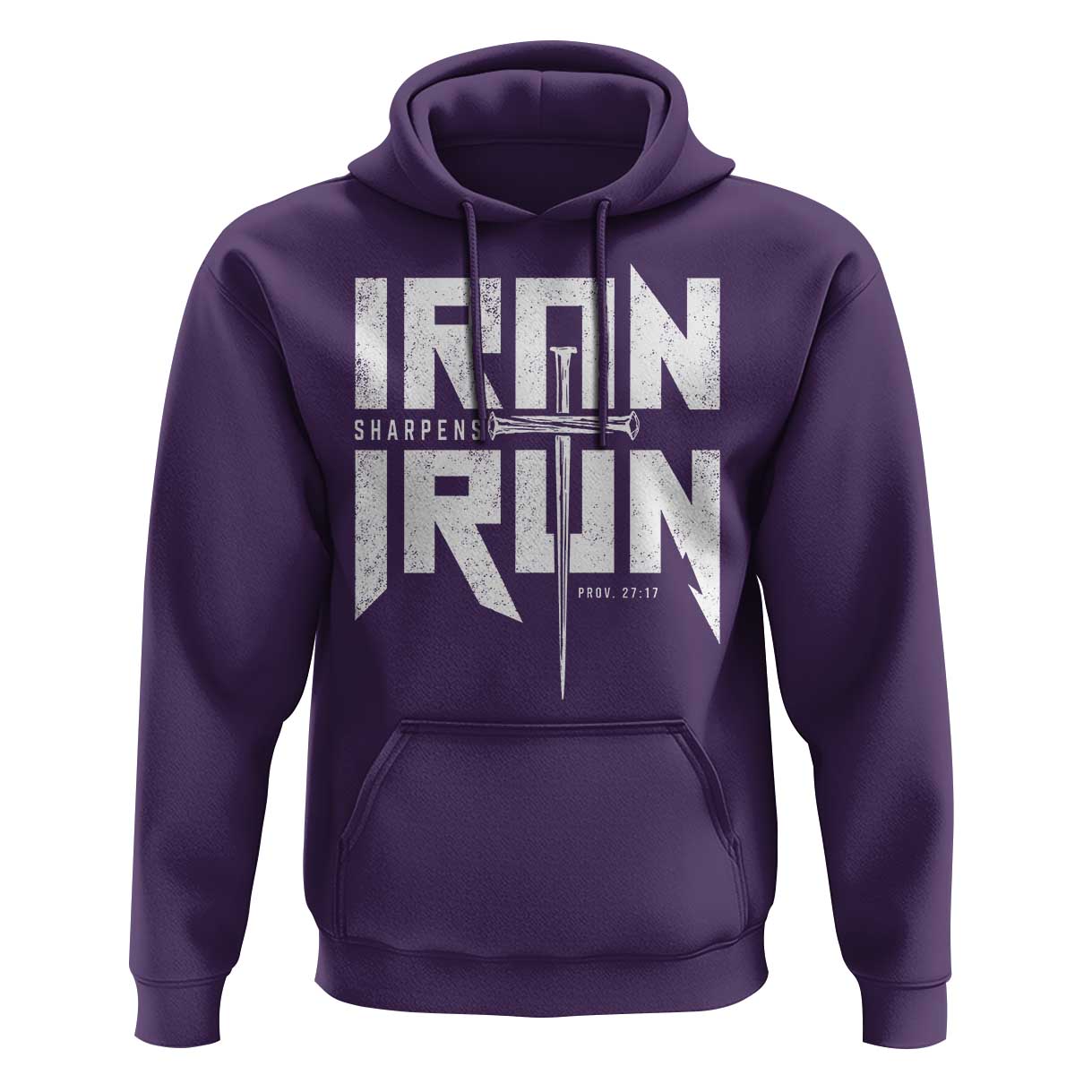 Iron Sharpens Iron Hoodie Christian Bible Scripture Gym Workout