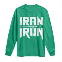 Iron Sharpens Iron Long Sleeve Shirt Christian Bible Scripture Gym Workout