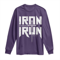 Iron Sharpens Iron Long Sleeve Shirt Christian Bible Scripture Gym Workout