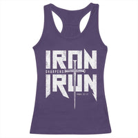 Iron Sharpens Iron Racerback Tank Top Christian Bible Scripture Gym Workout