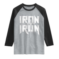 Iron Sharpens Iron Raglan Shirt Christian Bible Scripture Gym Workout