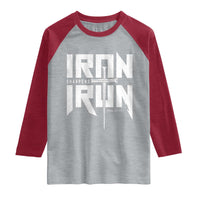 Iron Sharpens Iron Raglan Shirt Christian Bible Scripture Gym Workout