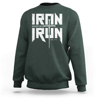 Iron Sharpens Iron Sweatshirt Christian Bible Scripture Gym Workout