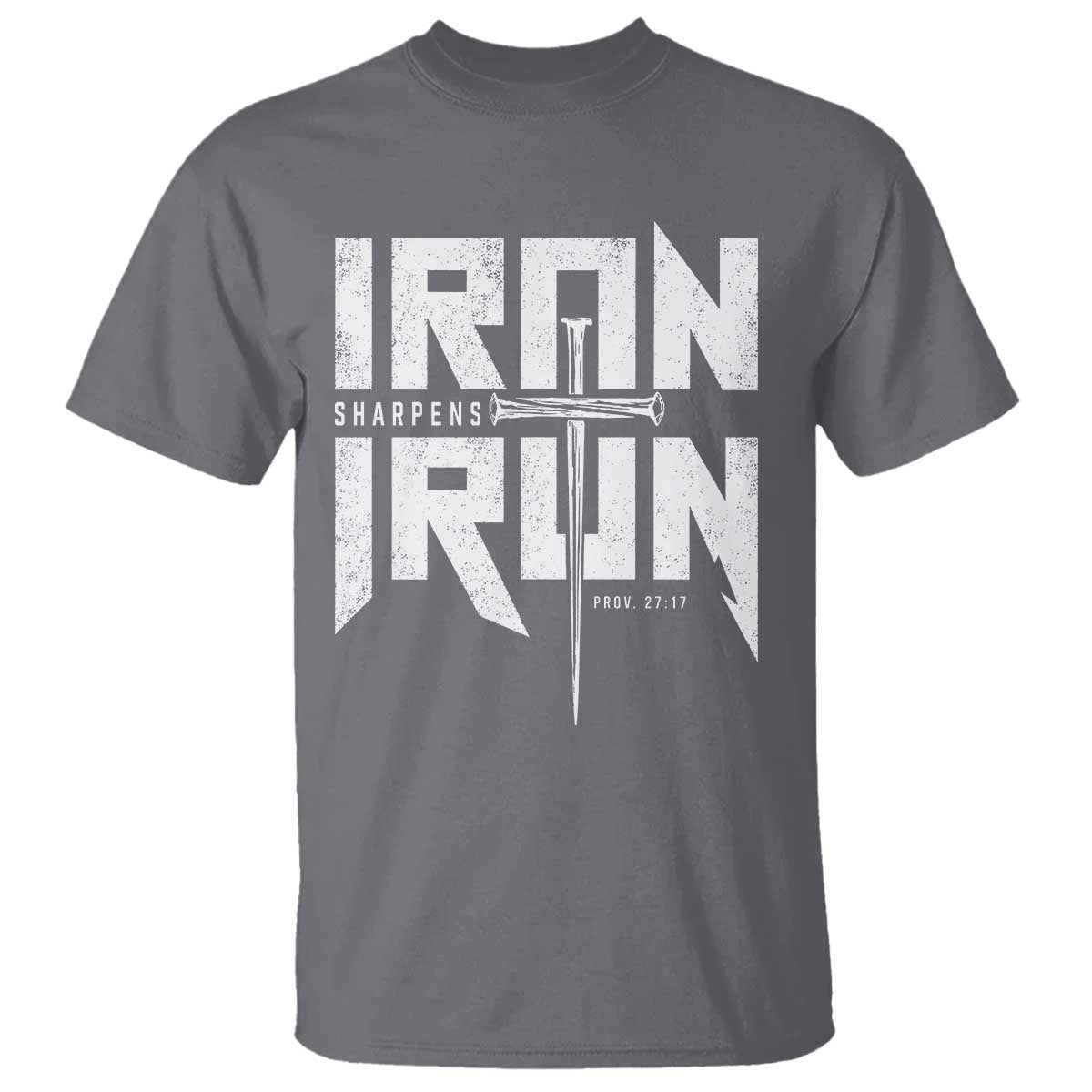 Iron Sharpens Iron T Shirt Christian Bible Scripture Gym Workout