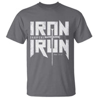 Iron Sharpens Iron T Shirt Christian Bible Scripture Gym Workout