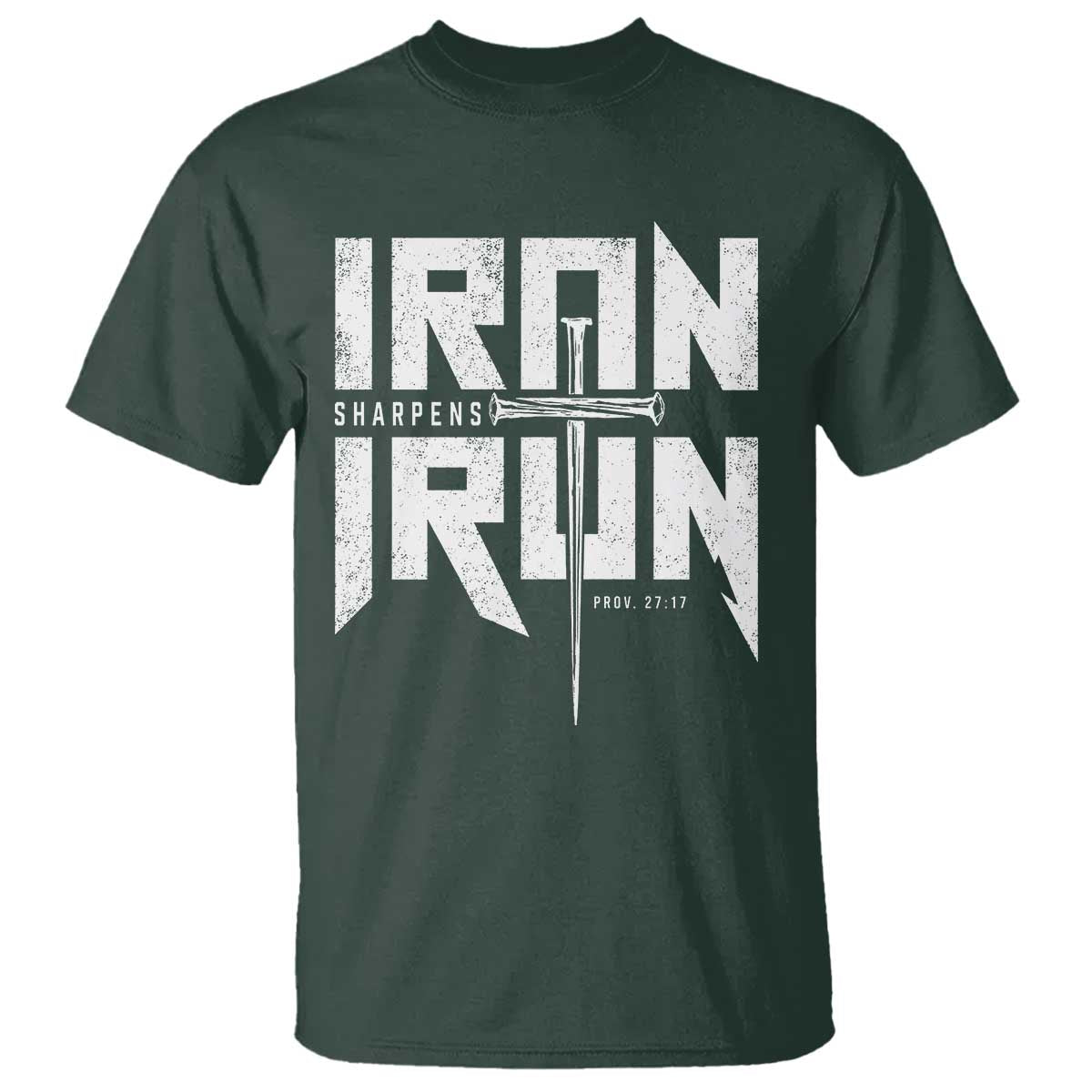 Iron Sharpens Iron T Shirt Christian Bible Scripture Gym Workout