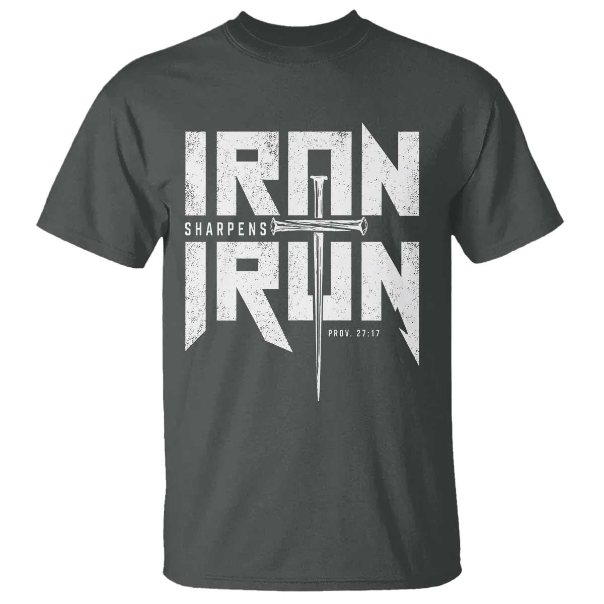 Iron Sharpens Iron T Shirt Christian Bible Scripture Gym Workout