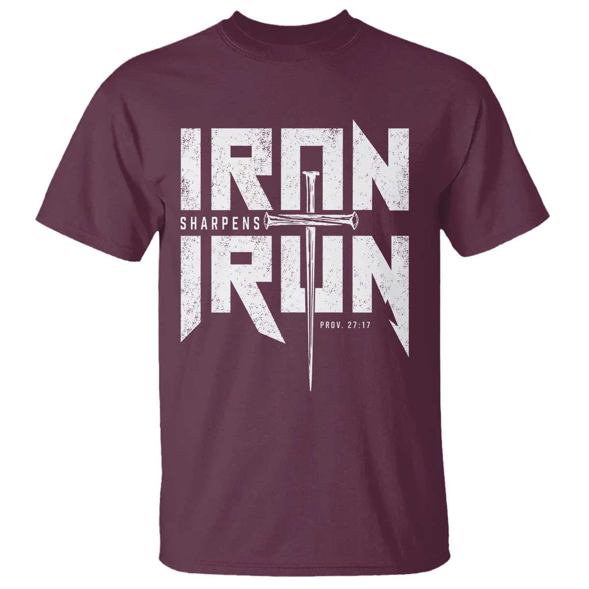 Iron Sharpens Iron T Shirt Christian Bible Scripture Gym Workout