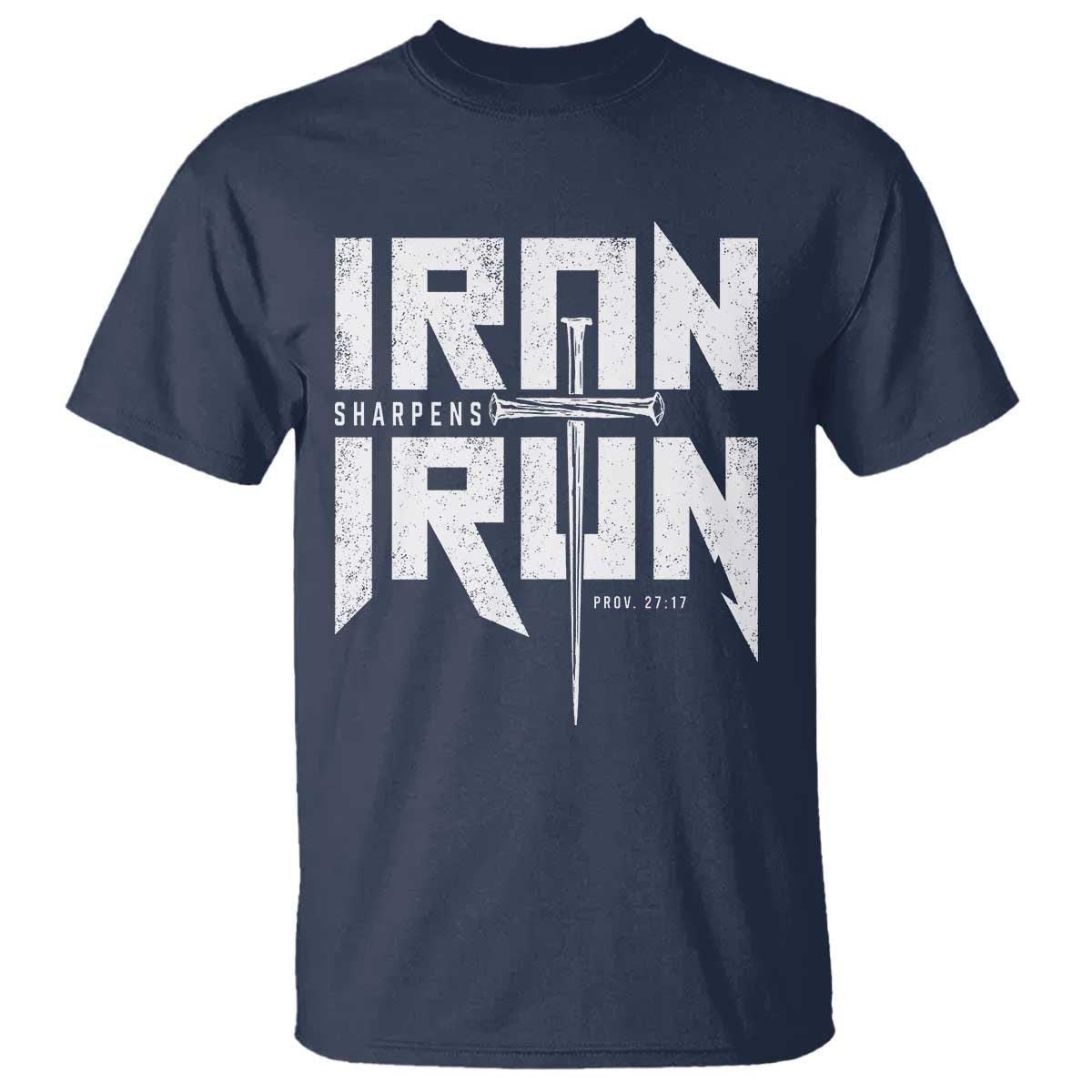 Iron Sharpens Iron T Shirt Christian Bible Scripture Gym Workout