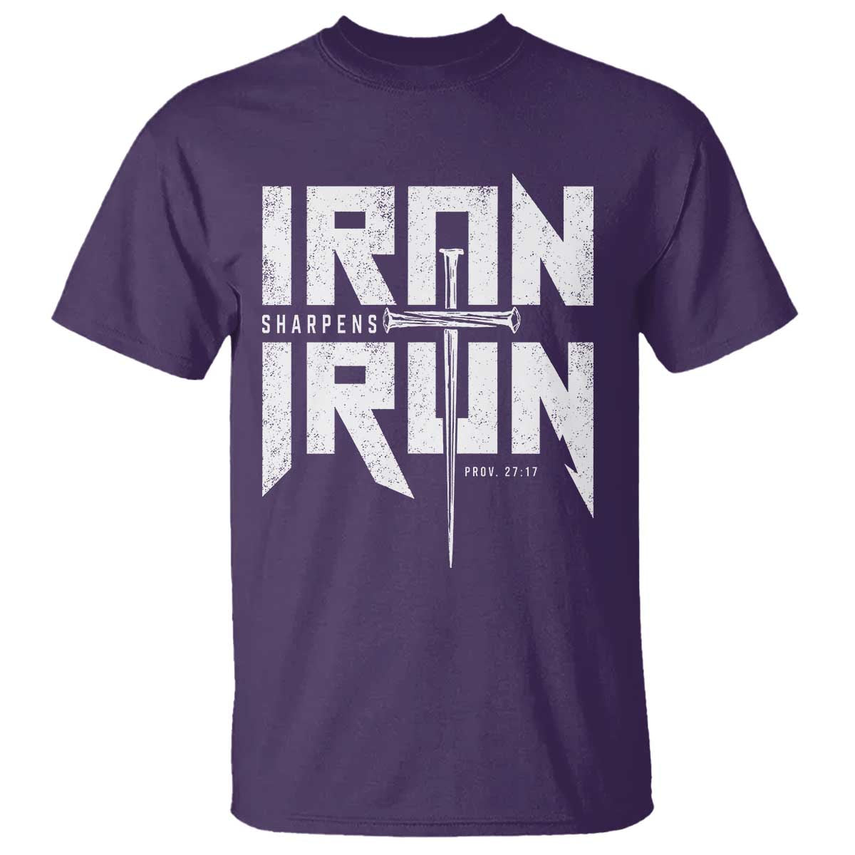 Iron Sharpens Iron T Shirt Christian Bible Scripture Gym Workout