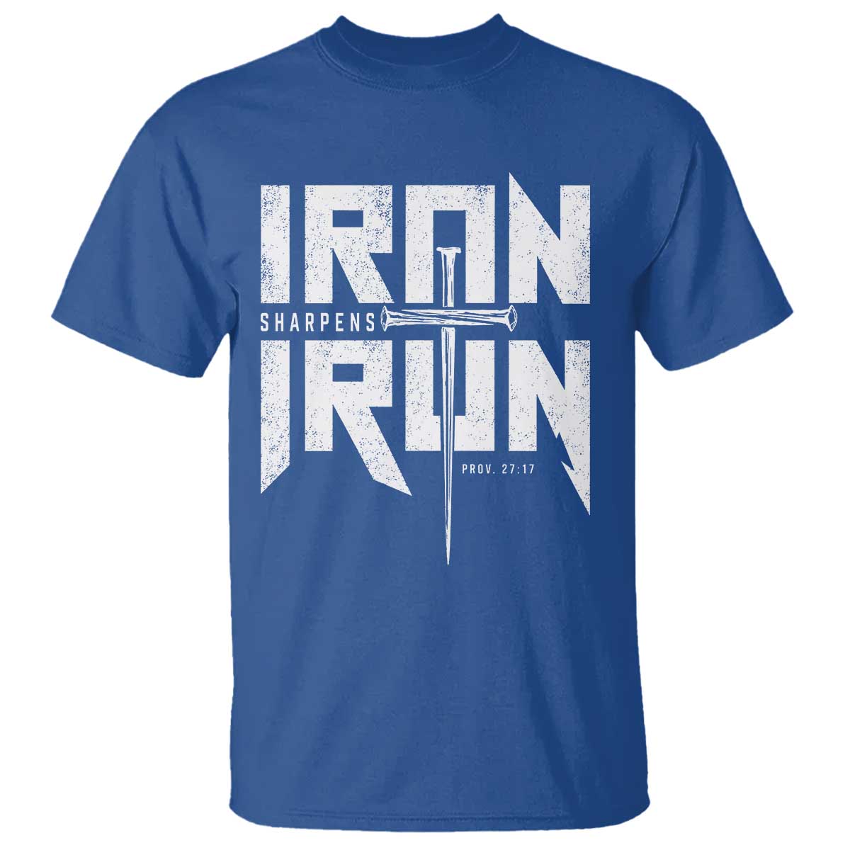 Iron Sharpens Iron T Shirt Christian Bible Scripture Gym Workout