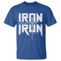 Iron Sharpens Iron T Shirt Christian Bible Scripture Gym Workout