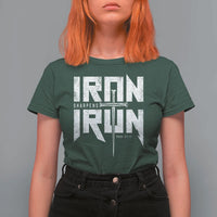 Iron Sharpens Iron T Shirt For Women Christian Bible Scripture Gym Workout