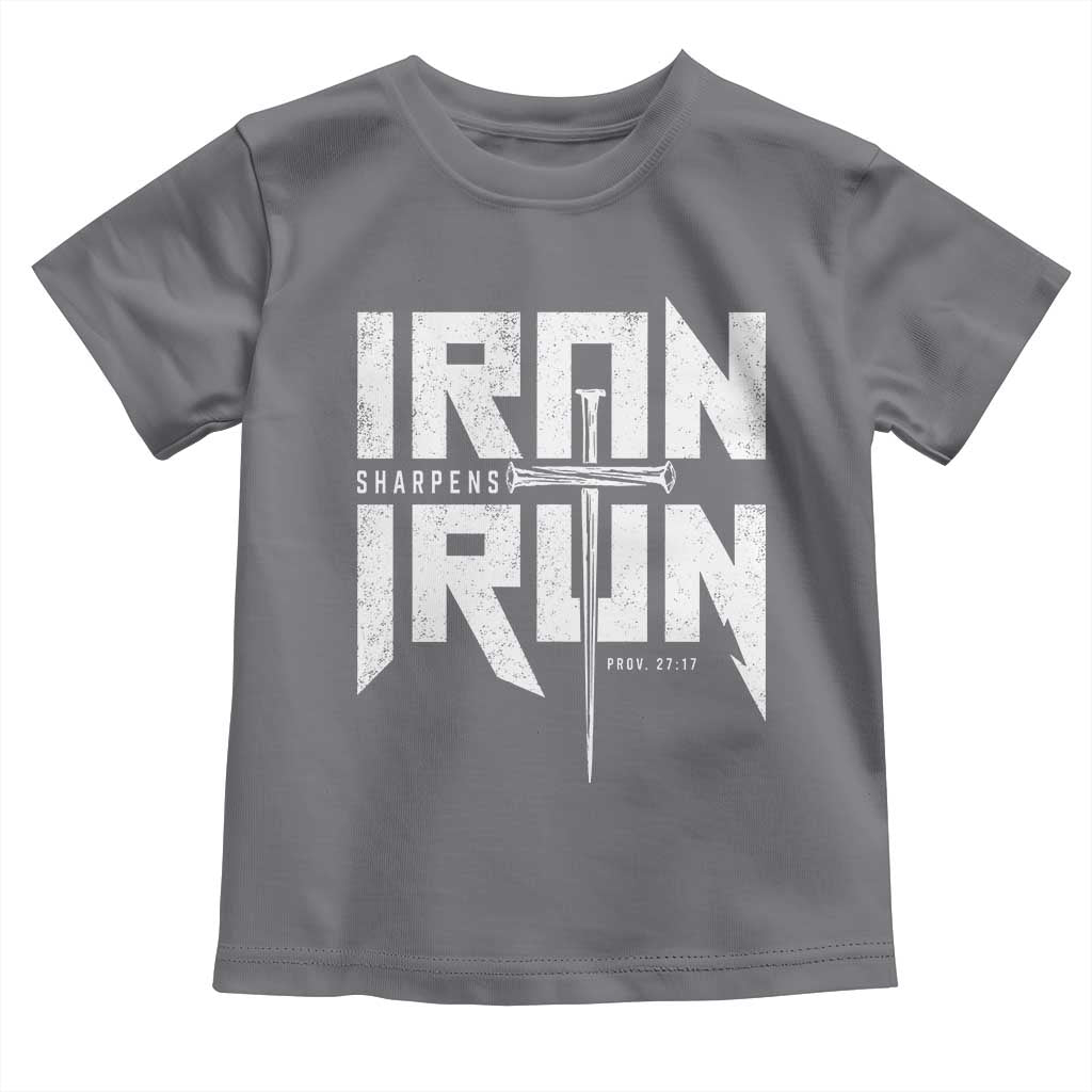 Iron Sharpens Iron Toddler T Shirt Christian Bible Scripture Gym Workout