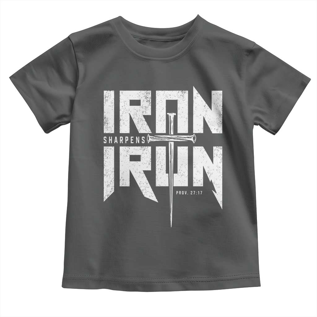Iron Sharpens Iron Toddler T Shirt Christian Bible Scripture Gym Workout