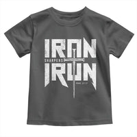Iron Sharpens Iron Toddler T Shirt Christian Bible Scripture Gym Workout