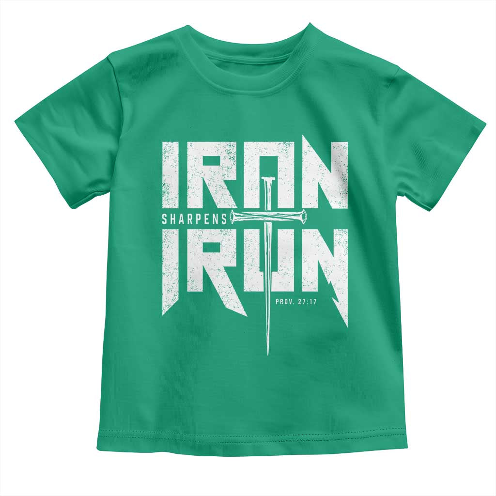 Iron Sharpens Iron Toddler T Shirt Christian Bible Scripture Gym Workout