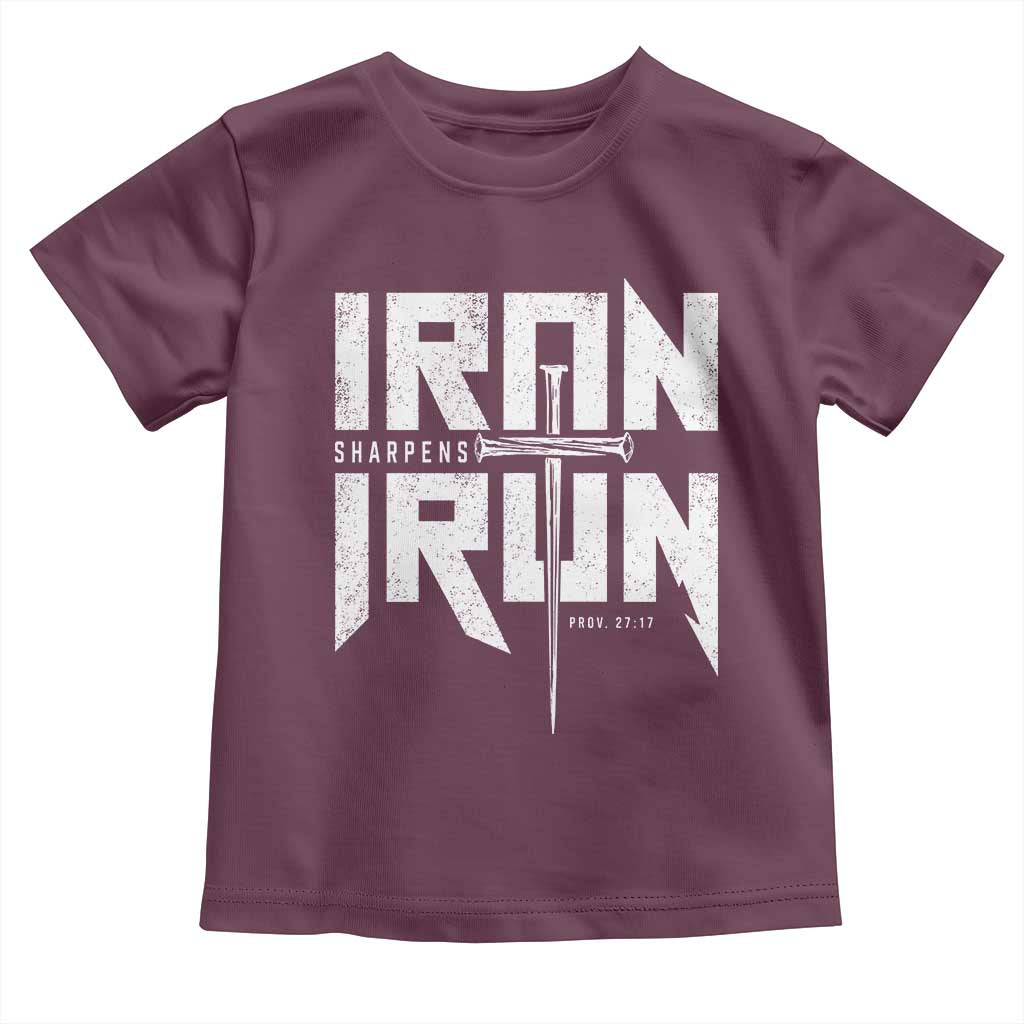 Iron Sharpens Iron Toddler T Shirt Christian Bible Scripture Gym Workout