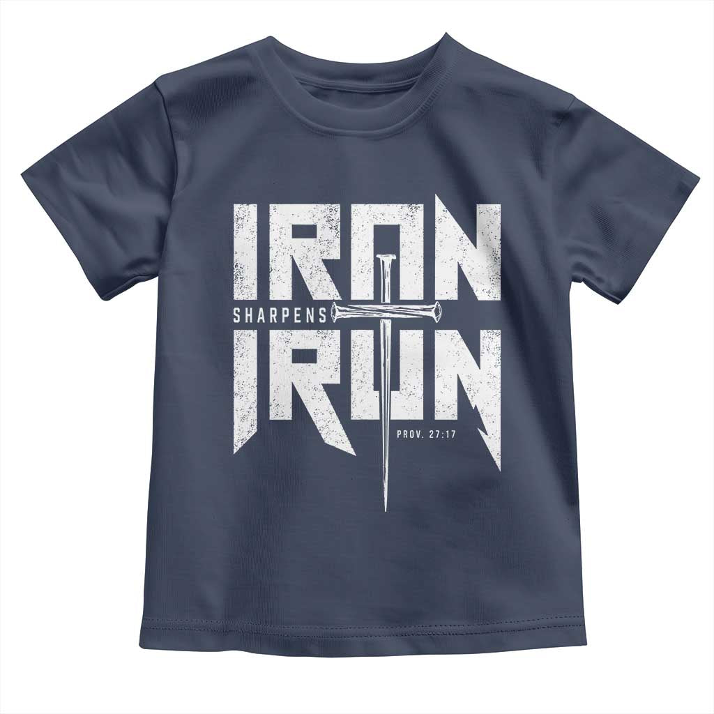 Iron Sharpens Iron Toddler T Shirt Christian Bible Scripture Gym Workout