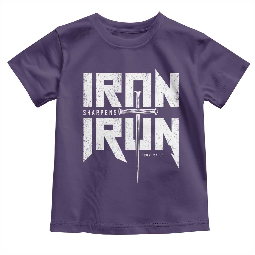 Iron Sharpens Iron Toddler T Shirt Christian Bible Scripture Gym Workout