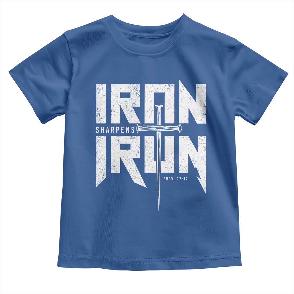Iron Sharpens Iron Toddler T Shirt Christian Bible Scripture Gym Workout
