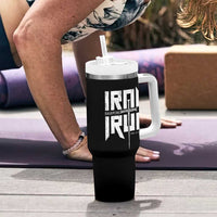 Iron Sharpens Iron Tumbler With Handle Christian Bible Scripture Gym Workout