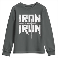 Iron Sharpens Iron Youth Sweatshirt Christian Bible Scripture Gym Workout