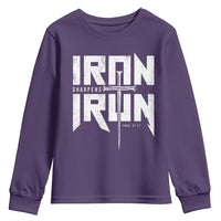 Iron Sharpens Iron Youth Sweatshirt Christian Bible Scripture Gym Workout